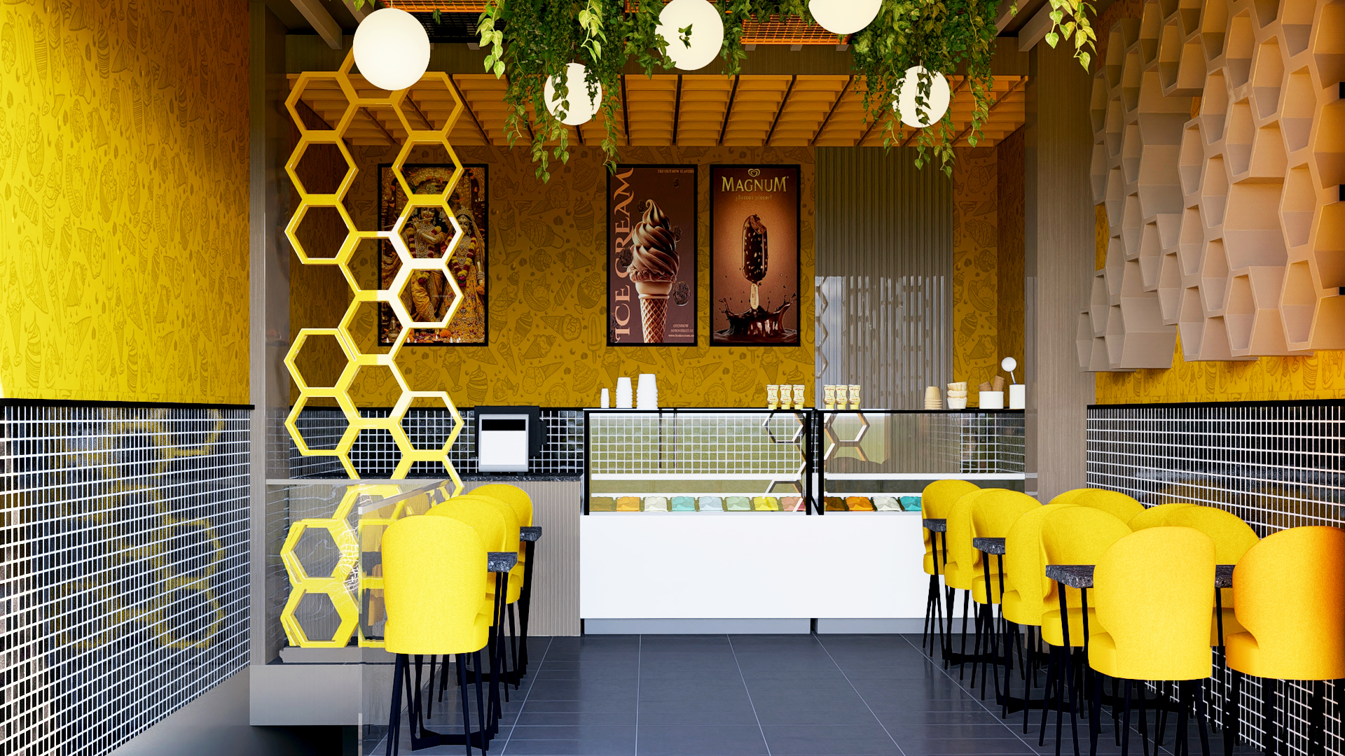 Vibrant Ice Cream Parlour